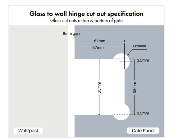 Polaris Soft Close Hinges,  POLARIS 125 GLASS TO WALL, Glass Pool fence hinge, 1 x pair