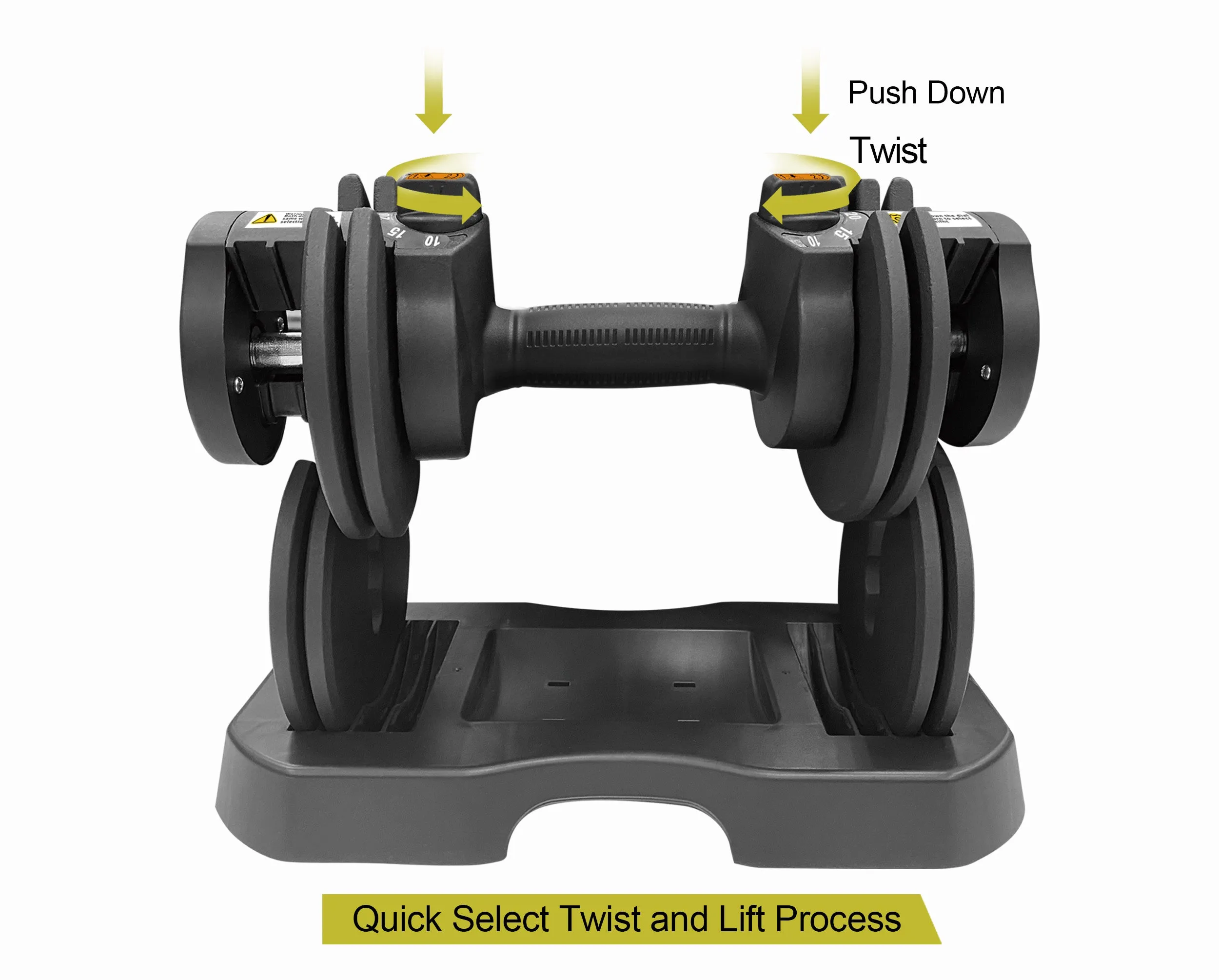 PRCTZ, 5-25lb Quick Select Adjustable Dumbbell Set with Stand