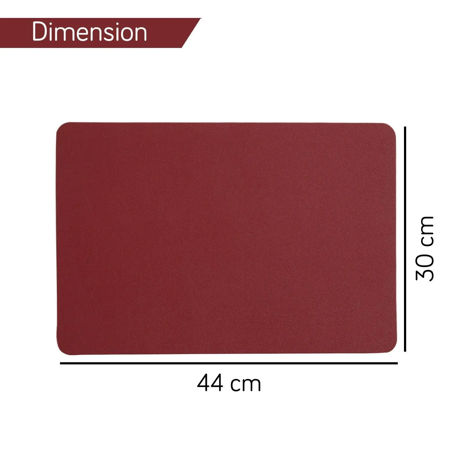 Premium Faux Leather Dining Table Mats, Dark Red