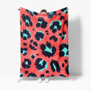 Red Leopard Personalized Sherpa Blanket