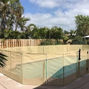 Removable 4 Foot Mesh Pool Safety Fence for Kids and Dogs Protection