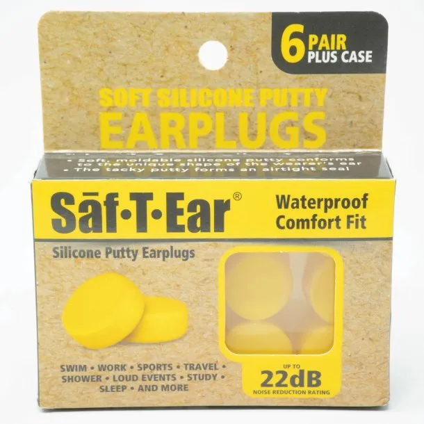 SAF-T-EAR Moldable Silicone Earplugs, 6 Pairs