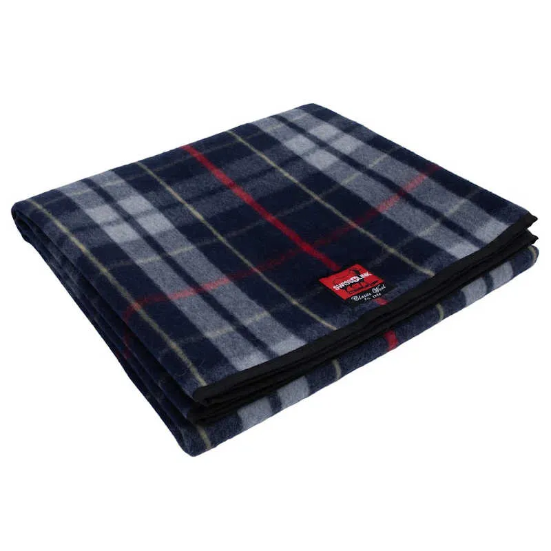 Swiss Link | Classic Wool Picnic Blanket | Plaid Twilight