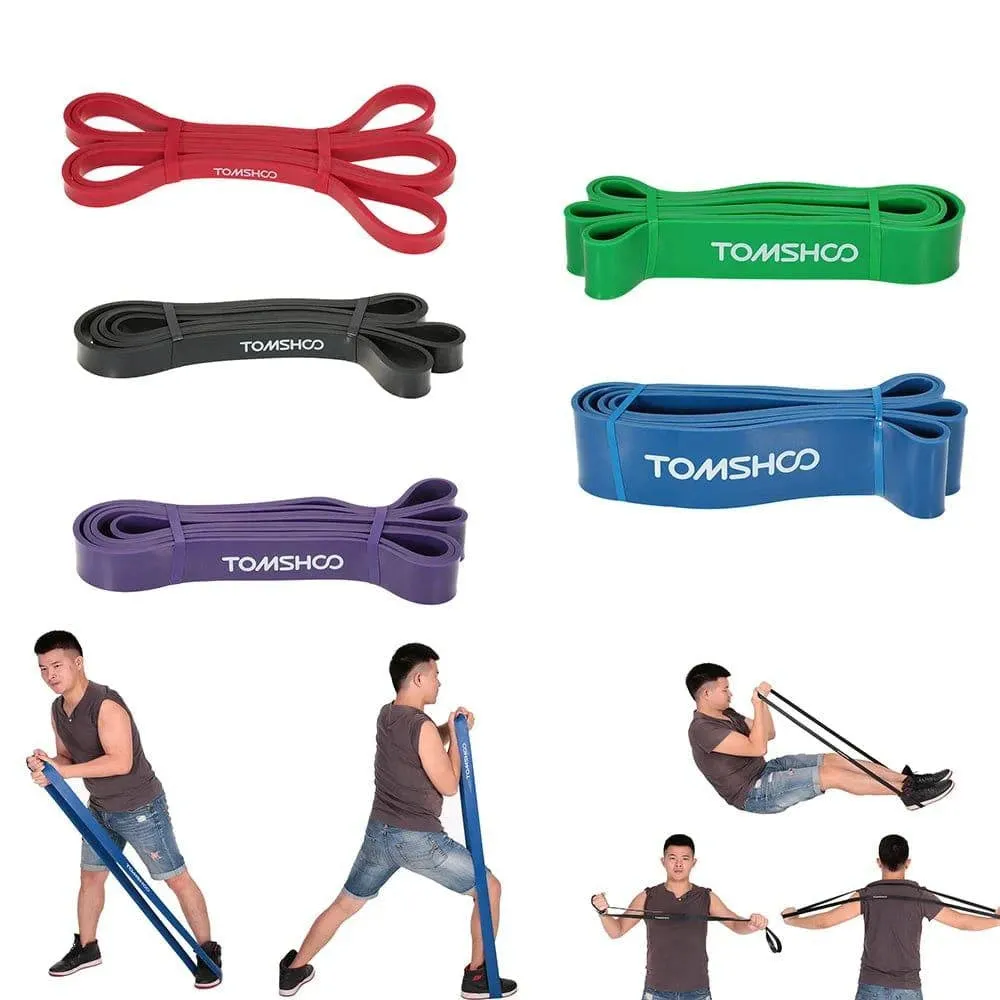 TOMSHOO Resistance Bands Cross Fit Fitness Equipment 208cm Natural Latex Fitness Resistance Band Pull Up Band Loop Yoga Exercise