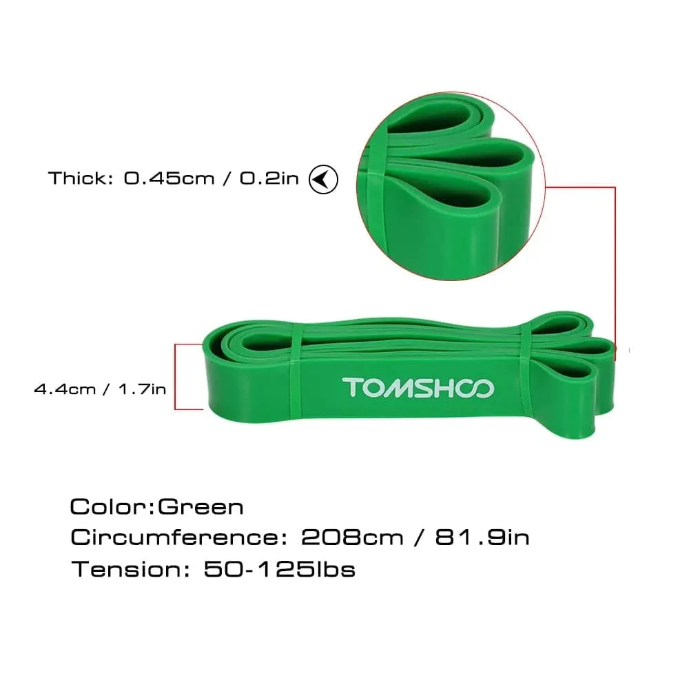 TOMSHOO Resistance Bands Cross Fit Fitness Equipment 208cm Natural Latex Fitness Resistance Band Pull Up Band Loop Yoga Exercise