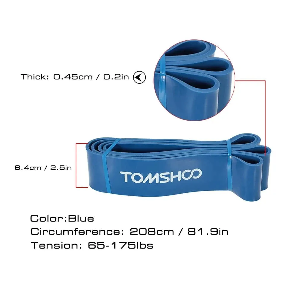 TOMSHOO Resistance Bands Cross Fit Fitness Equipment 208cm Natural Latex Fitness Resistance Band Pull Up Band Loop Yoga Exercise