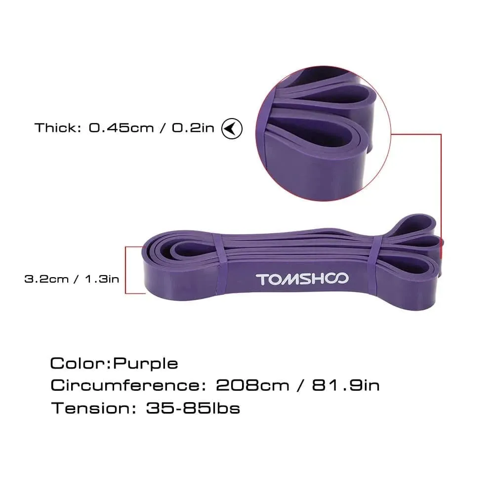 TOMSHOO Resistance Bands Cross Fit Fitness Equipment 208cm Natural Latex Fitness Resistance Band Pull Up Band Loop Yoga Exercise