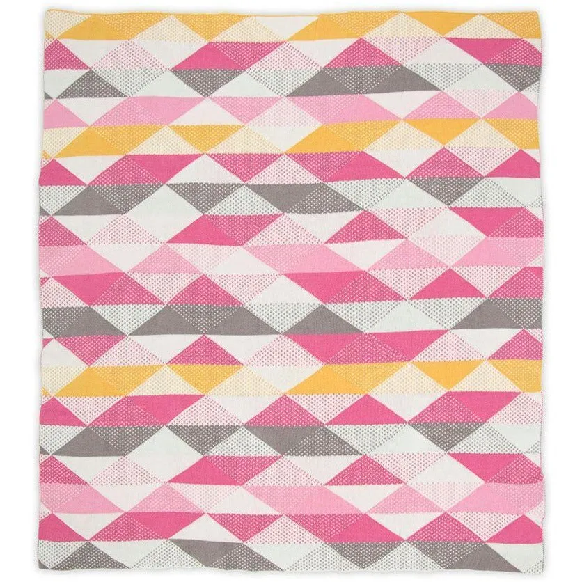 Weegoamigo Bamboo Knitted Baby Blanket - Geo Pink