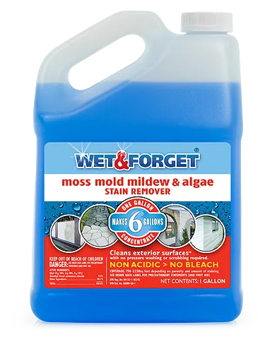 Wet & Forget Outdoor Cleaner Concentrate Moss, Mold, Mildew & Algae Stain Remover (1/2 Gal)