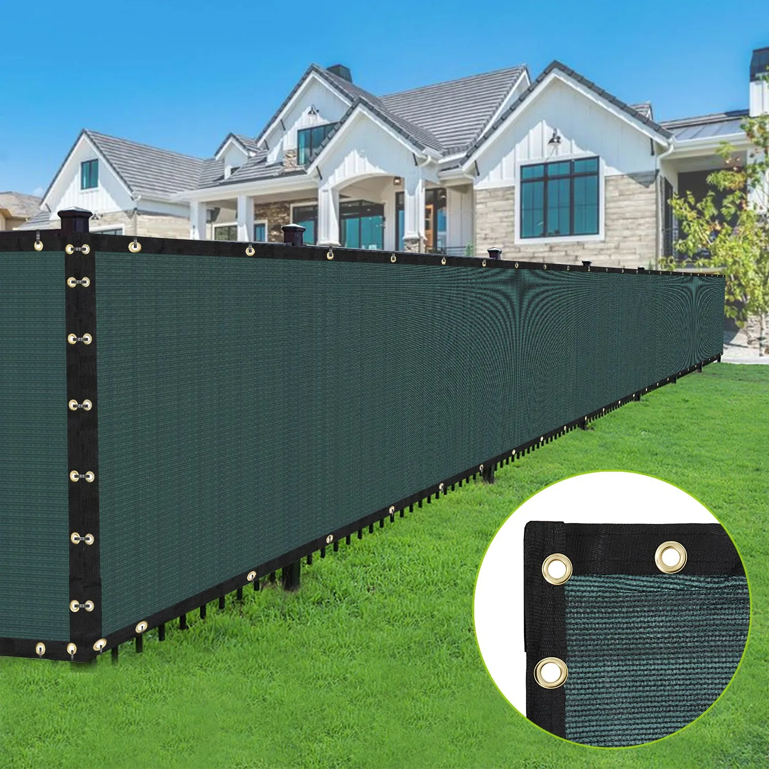 ZENY™ 6ft x 50ft Outdoor Privacy Screen Fence 150 GSM Heavy Duty Mesh Fence Cover